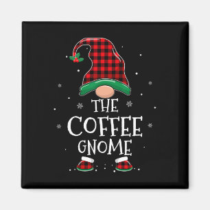 Die Kaffee-Gnome-Weihnachtsfamilie passt zu Karier Magnet