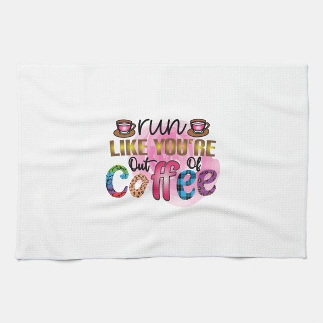 Die Kaffeekunst läuft so, als wäre dir der Kaffee  Geschirrtuch (Horizontal)