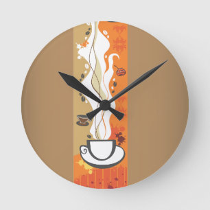 Die Kaffeetassen-Wanduhr Runde Wanduhr