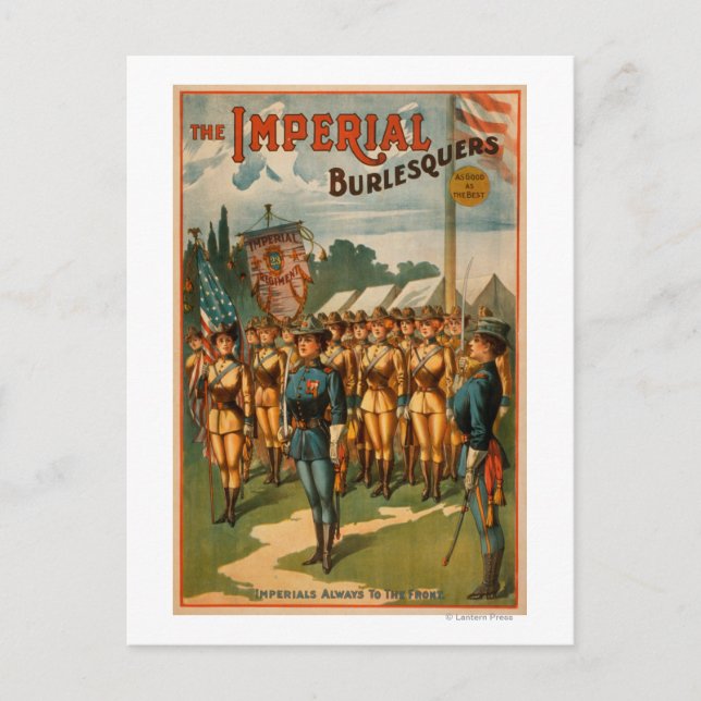 Die kaiserlichen Burlesquers spielen Soldaten Postkarte (Vorderseite)
