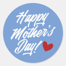 Die Kalligraphie der einfachen glücklichen Mutter  Runder Aufkleber