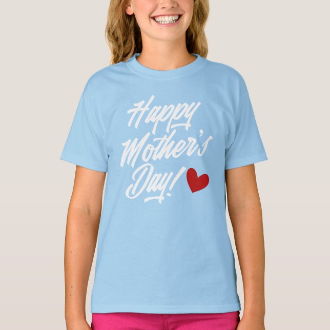 Die Kalligraphie der einfachen glücklichen Mutter  T-Shirt (Vorderseite)