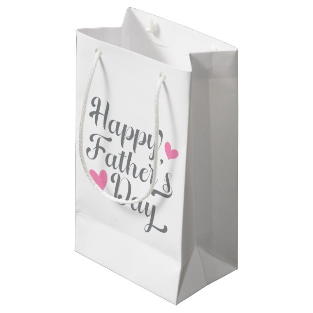 Die Kalligraphie des einfachen glücklichen Vaters  Kleine Geschenktüte (Vorderseite Schrägansicht)