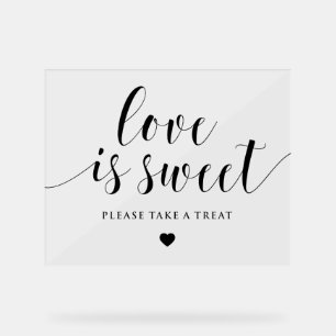 Die kalligraphische Liebe ist eine süße Hochzeit Acrylschild