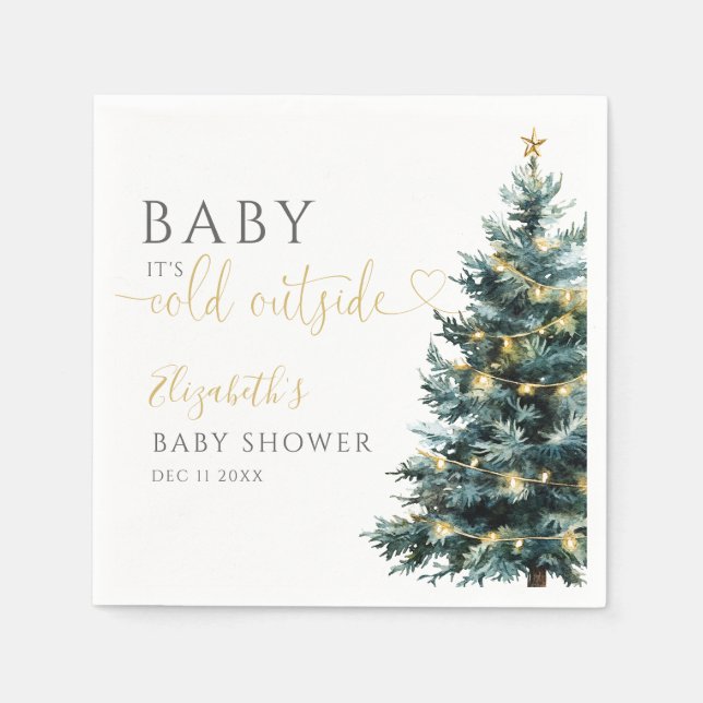 Die kalte Outdoor Weihnachtsdusche Serviette (Vorderseite)