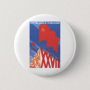 Die kalter Kriegs-Sowjetunions-Propaganda-Plakate Button
