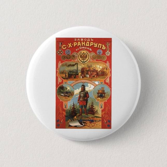 Die kalter Kriegs-Sowjetunions-Propaganda-Plakate Button (Vorderseite)