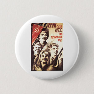 Die kalter Kriegs-Sowjetunions-Propaganda-Plakate Button