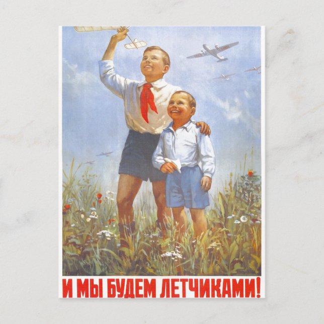 Die kalter Kriegs-Sowjetunions-Propaganda-Plakate Postkarte (Vorderseite)