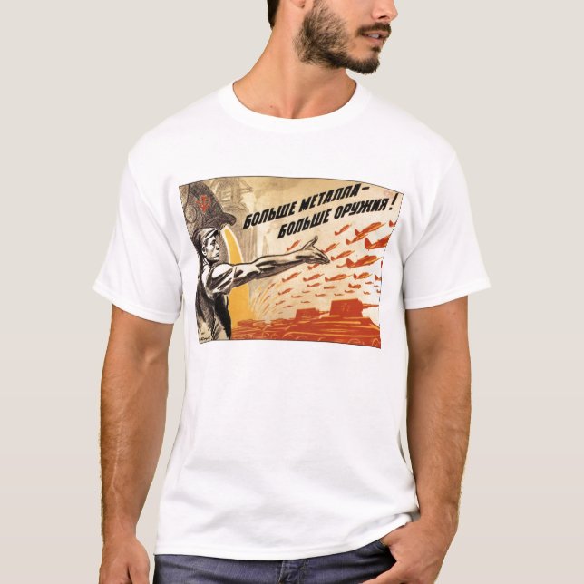 Die kalter Kriegs-Sowjetunions-Propaganda-Plakate T-Shirt (Vorderseite)