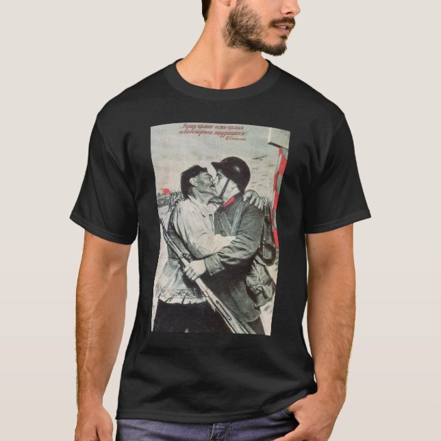 Die kalter Kriegs-Sowjetunions-Propaganda-Plakate T-Shirt (Vorderseite)