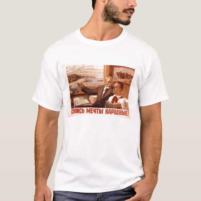 Die kalter Kriegs-Sowjetunions-Propaganda-Plakate T-Shirt (Vorderseite)