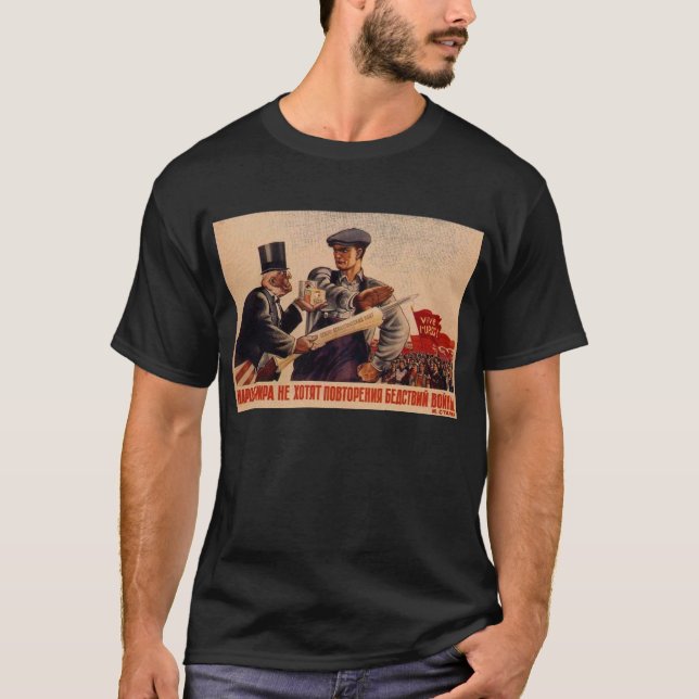 Die kalter Kriegs-Sowjetunions-Propaganda-Plakate T-Shirt (Vorderseite)