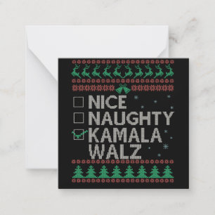 Die Kamala Harris Hässlicher Weihnachtspullover Wa Mitteilungskarte