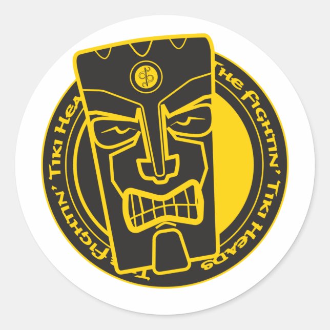 Die Kämpfe der Tiki-Köpfe Runder Aufkleber (Vorderseite)