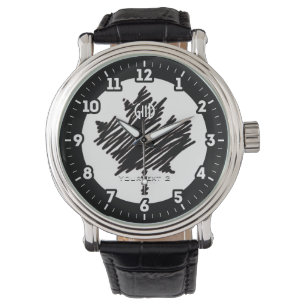 Die kanadische Flagge schwarzer Ahornleaf personal Armbanduhr