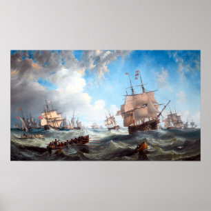 Die Kanalflotte in der königlichen Marine des Poster