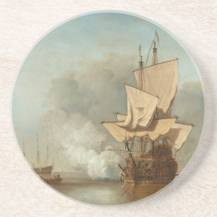 Die Kanone schoss durch Willem van de Velde das Getränkeuntersetzer