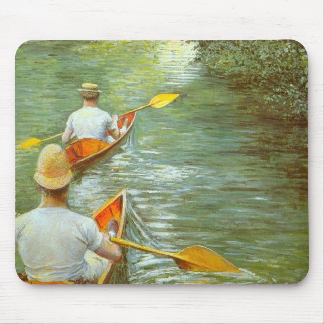 Die Kanus, Perissoires von Gustave Caillebotte Mousepad (Vorne)