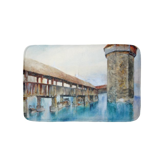 Die Kapellbrücke in Luzern (Schweiz) Badematte (Vorderseite)