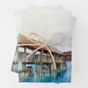 Die Kapellbrücke in Luzern (Schweiz) Geschenkpapier Set