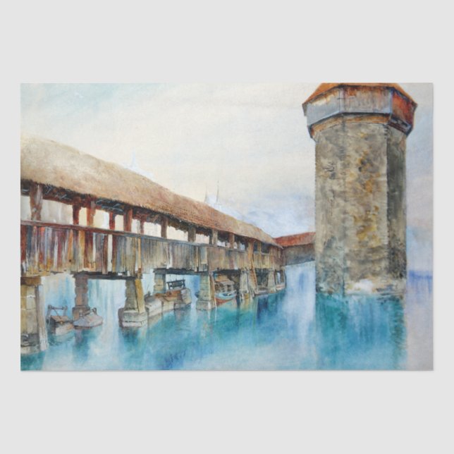 Die Kapellbrücke in Luzern (Schweiz) Seidenpapier (Vorderseite)