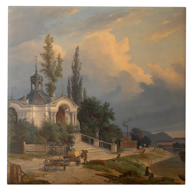 Die Kapelle Johannes Nepomuk auf dem Schanzel Fliese (Vorderseite)