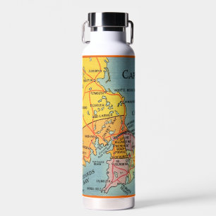Die Kappe - Cape Cod Massachusetts Karte Wasserfla Trinkflasche