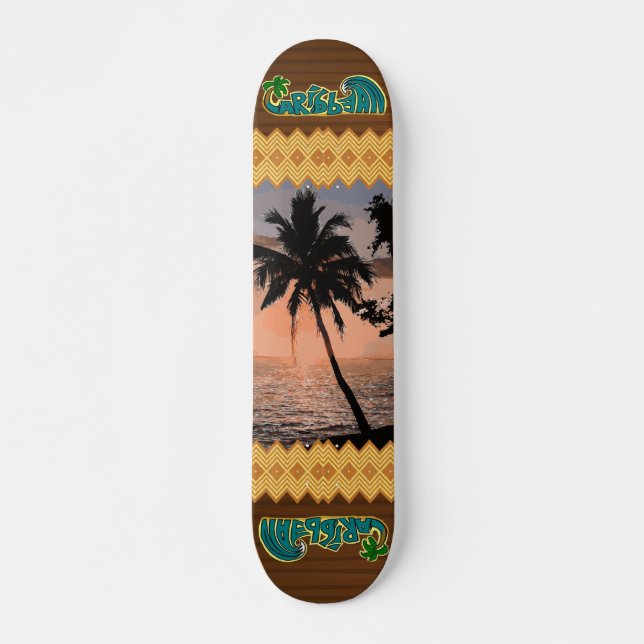 Die karibische Palmen-Szene Skateboard (Vorne)