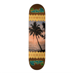 Die karibische Palmen-Szene Skateboard