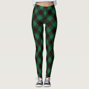 Die Karierten Leggings der grünen Schwarzen Diaman
