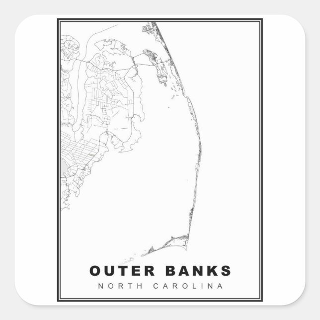 Die Karte der äußeren Banken Quadratischer Aufkleber (Vorderseite)