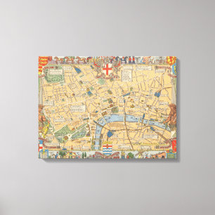 Die Karte der Kinder von London, England 2 Leinwanddruck