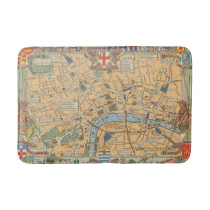 Die Karte der Kinder von London, England Badematte