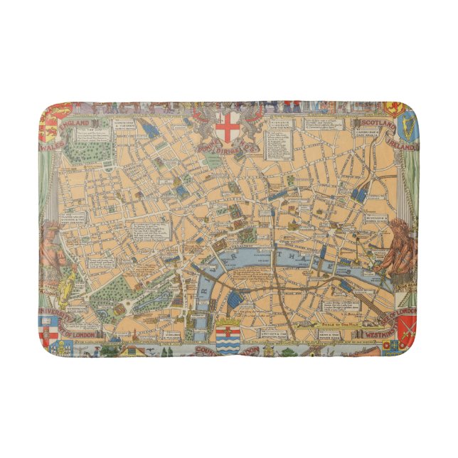 Die Karte der Kinder von London, England Badematte (Vorderseite)