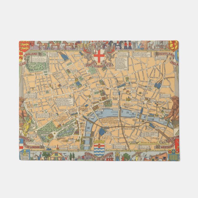 Die Karte der Kinder von London, England Fußmatte (Vorderseite)