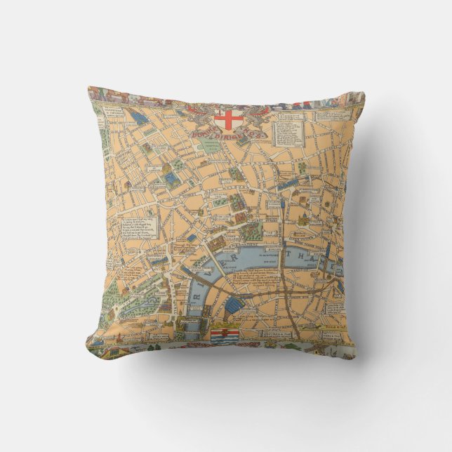 Die Karte der Kinder von London, England Kissen (Vorderseite)