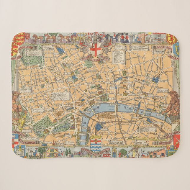 Die Karte der Kinder von London, England Sherpadecke (Vorderseite (Horizontal))