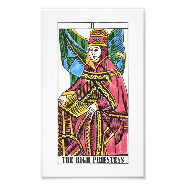 Die Karte des Hohepriestess-Tarots Fotodruck (Vorne)