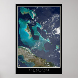 Die Karte des Satellitenplakats von Bahamas Poster