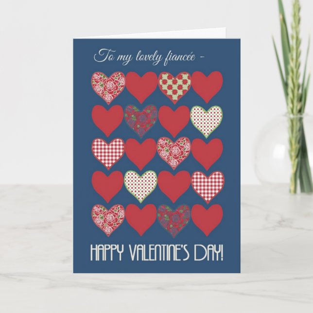 Die Karte des Valentines für Verlobtes, Herzen, (Vorderseite)