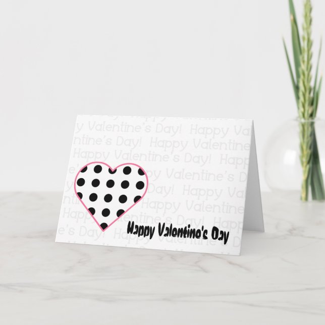 Die Karte des Valentinsgrußes - Tupfen-Herz (Vorderseite)