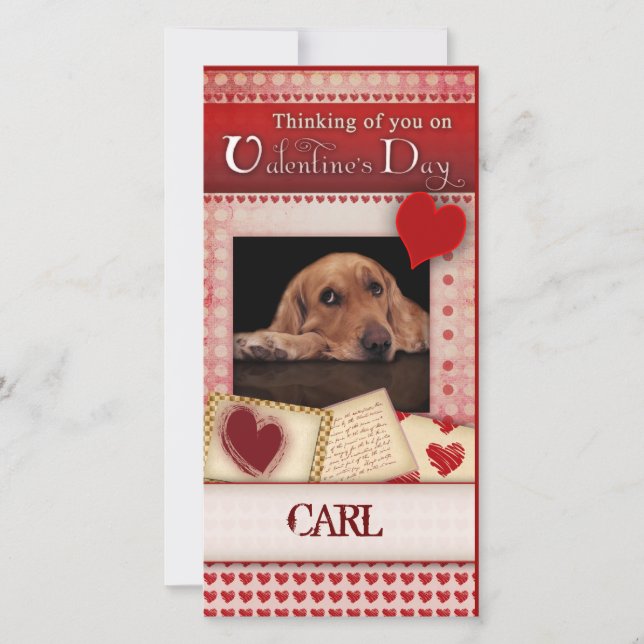 Die Karte des Valentinsgrußes vom Hund (Vorderseite)