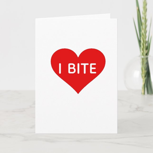 die Karte I des lustigen Valentinsgrußes BISS (Vorderseite)