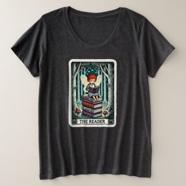 Die Kartenansicht des Reader-Tarots Große Größe T-Shirt (Design vorne)