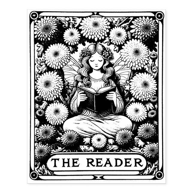 Die Kartenansicht des Reader-Tarots Gummistempel (Prägung)