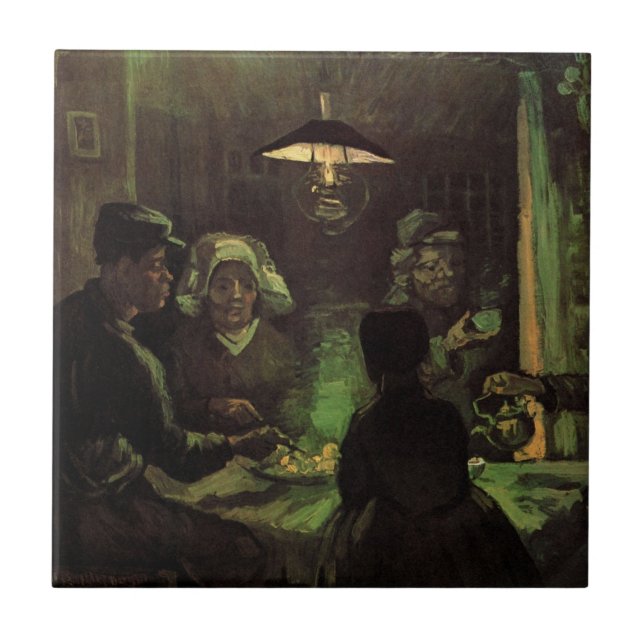 Die Kartoffelessen von Vincent van Gogh Fliese (Vorderseite)