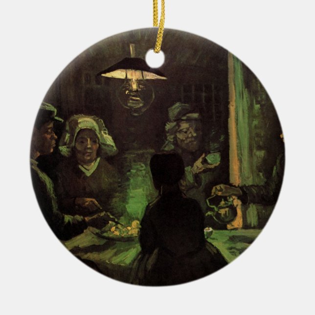 Die Kartoffelessen von Vincent van Gogh Keramik Ornament (Vorne)