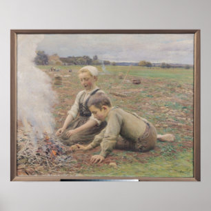 Die Kartoffelsammler, 1898 Poster