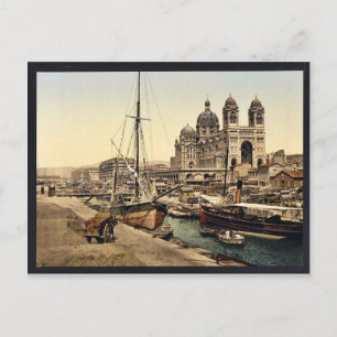 Die Kathedrale, Marseille, Frankreich, Vintag Foto Postkarte
